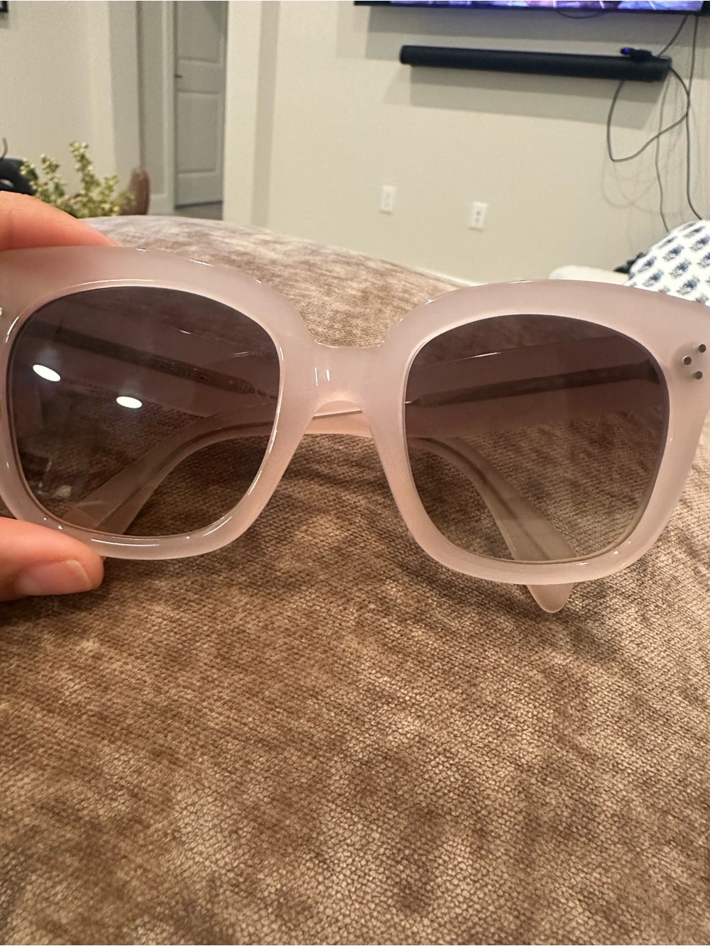 Celine Pale Pink Oversized Square Sunglasses